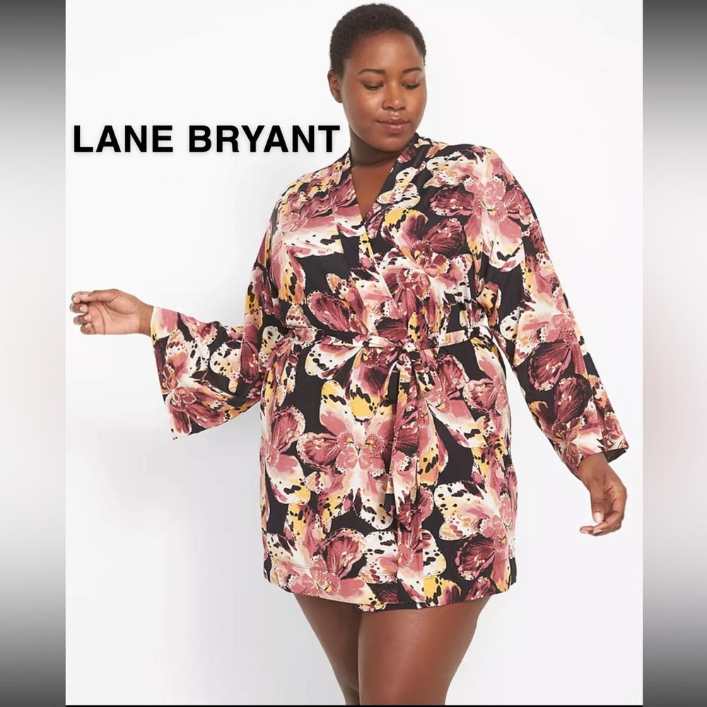 LANE BRYANT Cacique Tropical Micro Robe